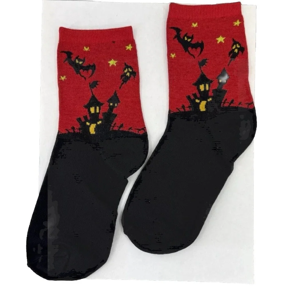 Halloween Novelty Socks Assorted Womens Girls 5 Pair Halloween Spooky Sock